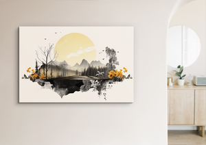 Luminous Moon Over Dark Woods