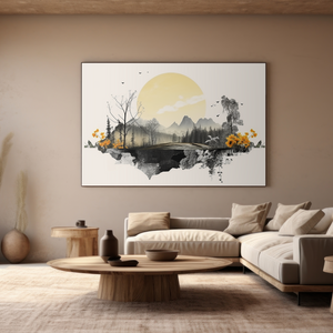 Luminous Moon Over Dark Woods