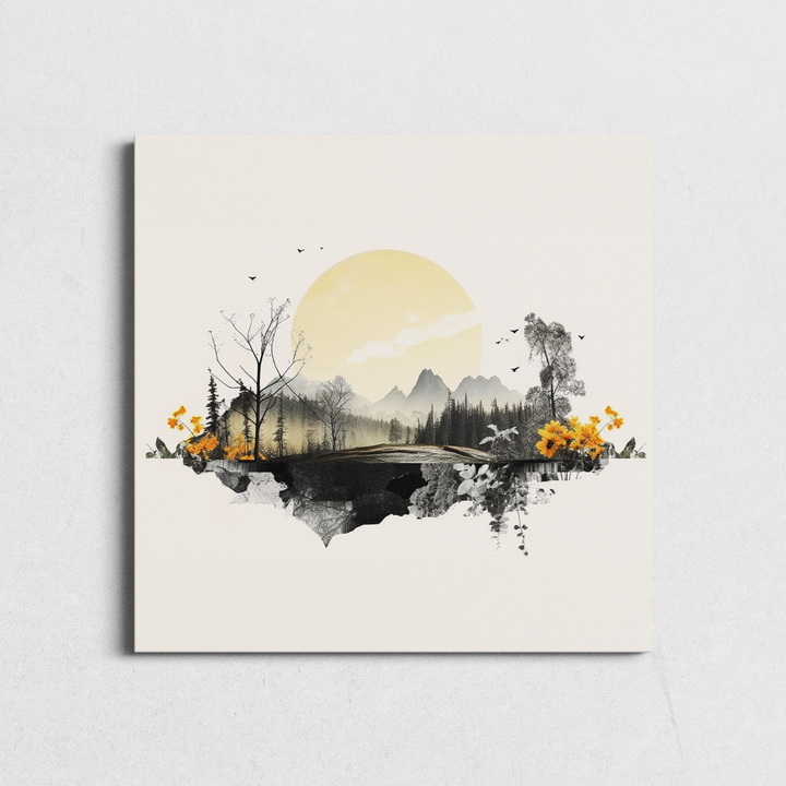 Luminous Moon Over Dark Woods