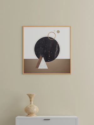 Marbled Circle with Geometric Touches