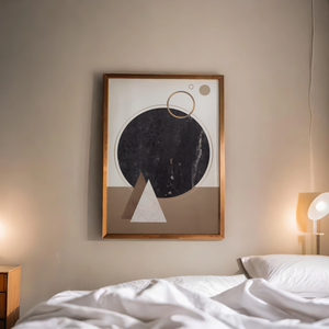 Marbled Circle with Geometric Touches