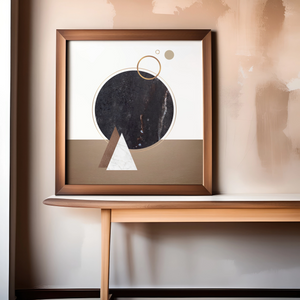 Marbled Circle with Geometric Touches