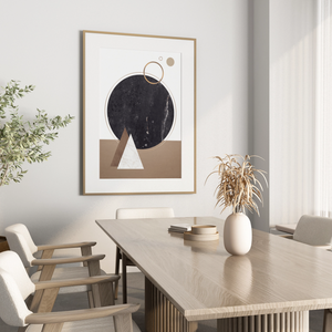 Marbled Circle with Geometric Touches