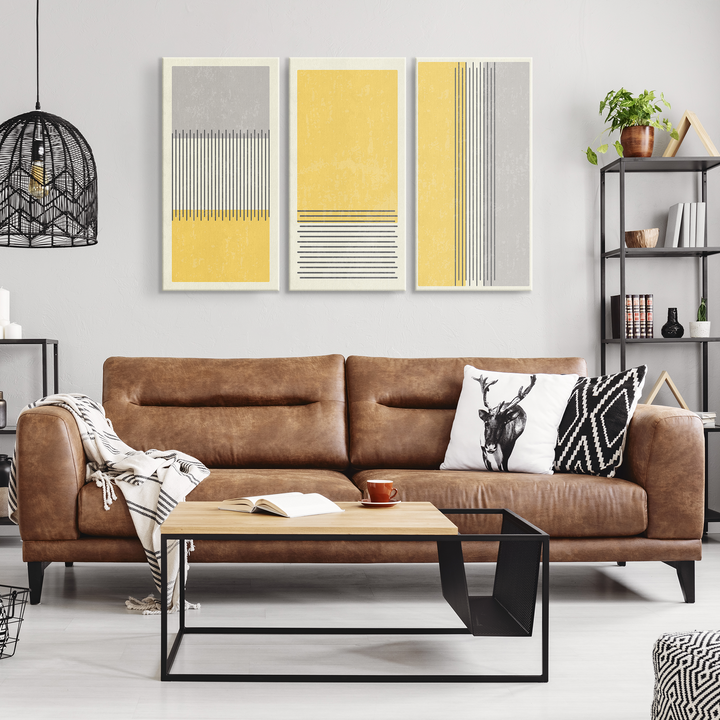 Yellow and Grey Stripes